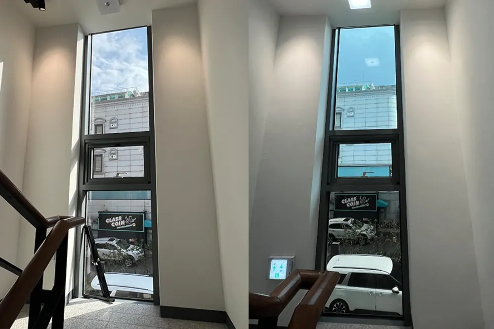 관악구 상가 유리창 시공 전후 비교